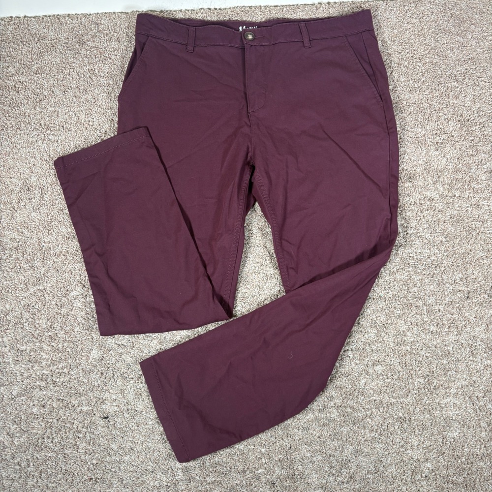 Mugsy Jeans Ports Chino Pants Mens 38x30 Burgundy Maroon Stretch K6PNPT